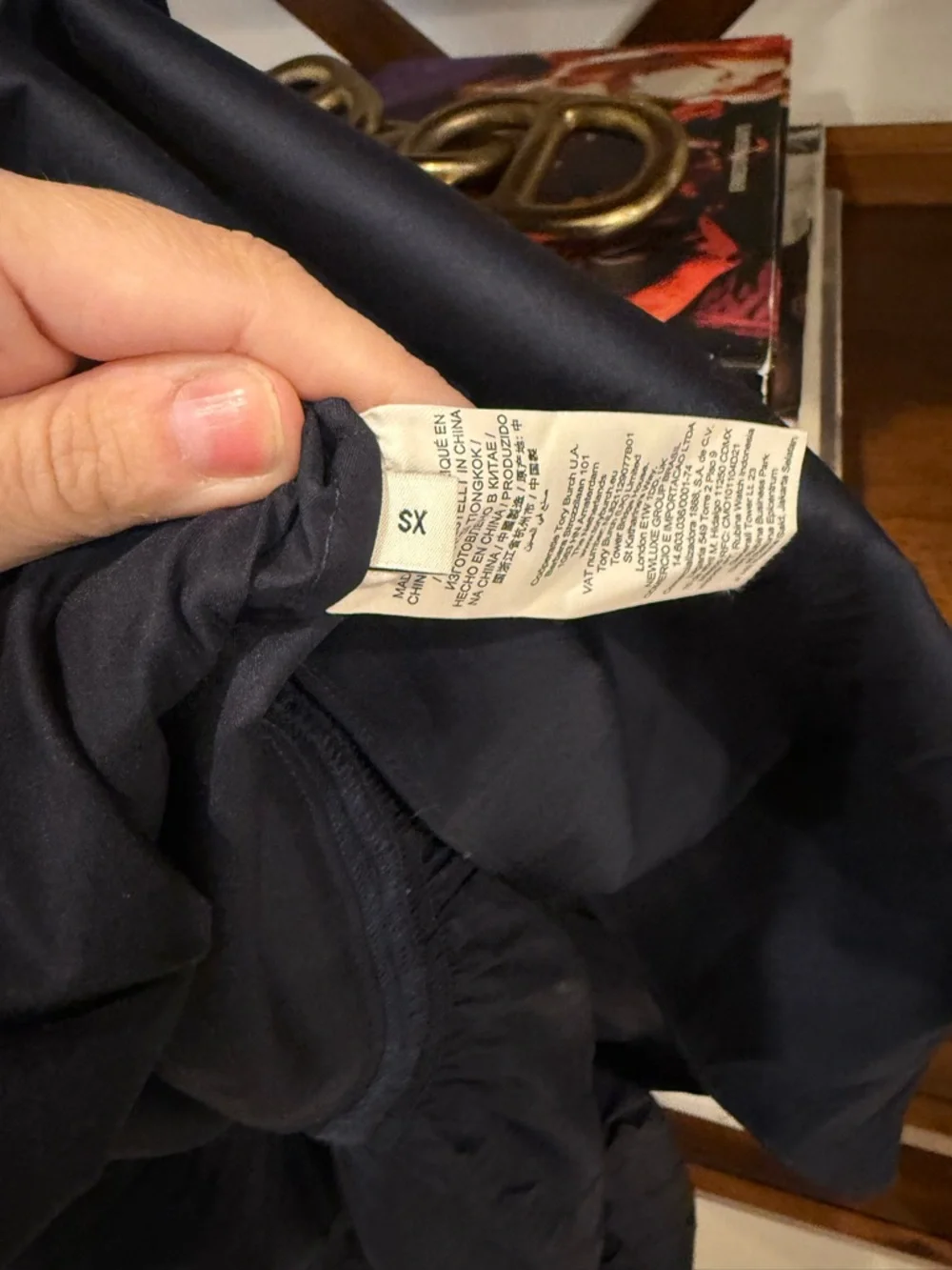 Tory Burch Navy Smocked Maxi Dress